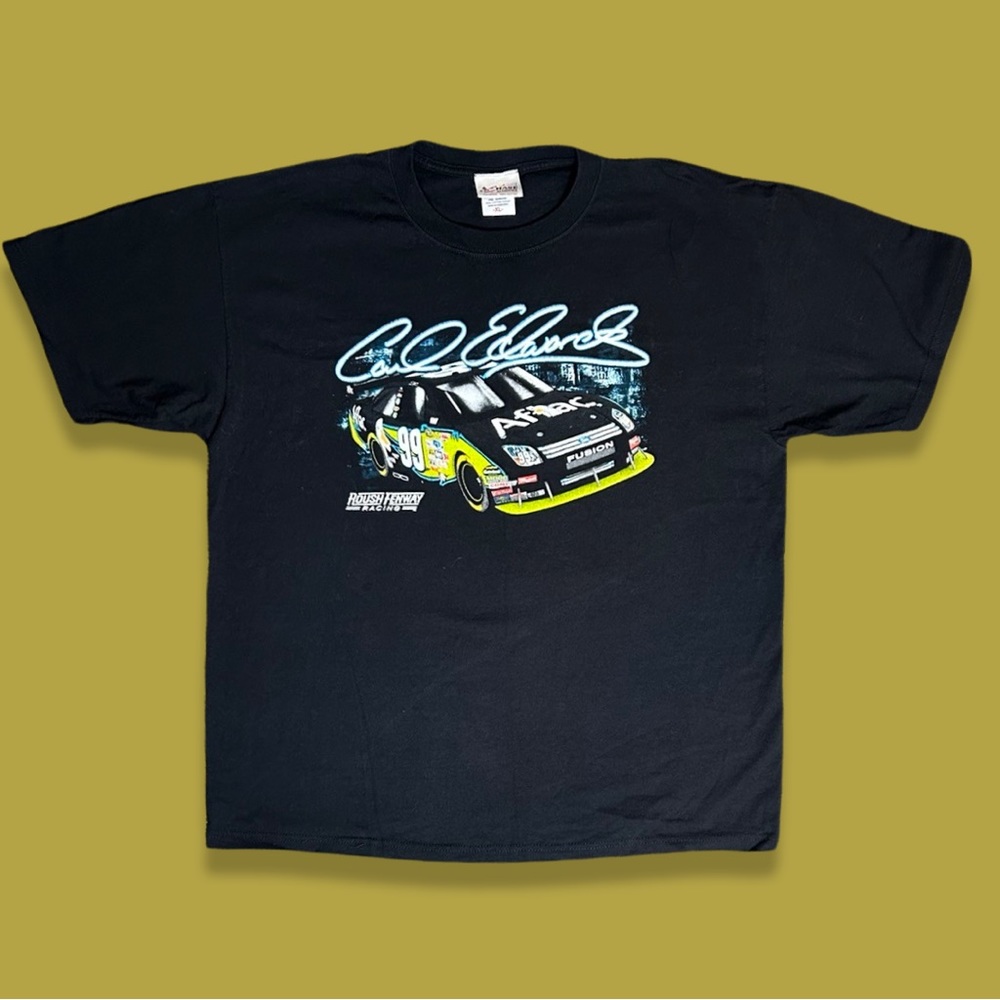 Vintage NASCAR Carl Edward T-Shirt Ford Roush Fenway Racing Men’s XL